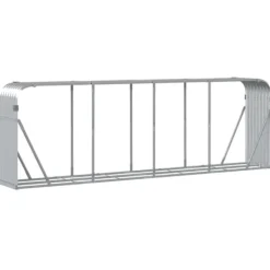Tilbehør Til Brændeovne & Pejse^Brændestativ i galvaniseret stål - Brændeholder | Størrelse: 300x45x100 cm | Farve: Sølv