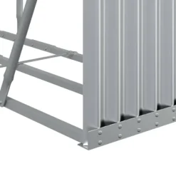 Best Brændestativ i galvaniseret stål - Holdbar brændeholder | Størrelse: 180x45x100 cm | Farve: Sølv Tilbehør Til Brændeovne & Pejse