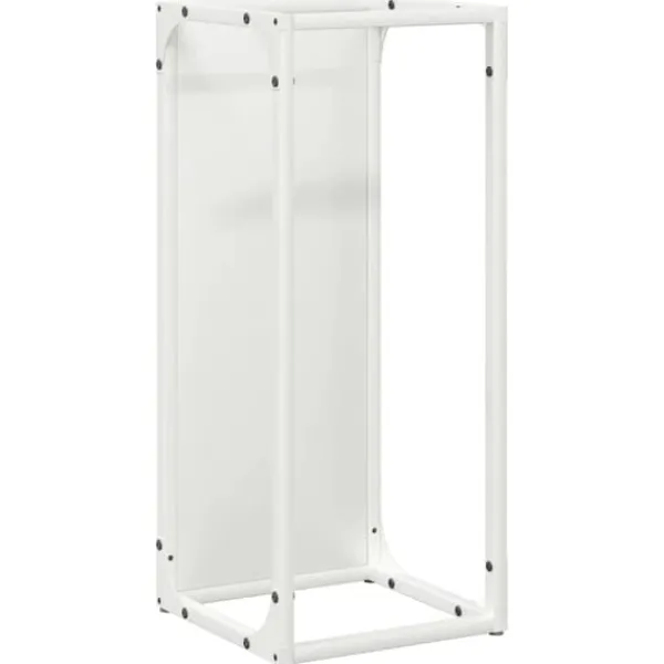 New Brændestativ i koldvalset stål - Robust og stilfuld | Størrelse: 25x25x60 cm | Farve: Hvid Tilbehør Til Brændeovne & Pejse