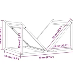 Tilbehør Til Brændeovne & Pejse^Brændestativ i koldvalset stål - Robust brændeholder | Størrelse: 70x43x34,5 cm | Farve: Olivengrøn