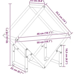Clearance Brændestativ i koldvalset stål - Robust brændeopbevaring | Farve: Hvid | Størrelse: 50x25x50 cm Tilbehør Til Brændeovne & Pejse
