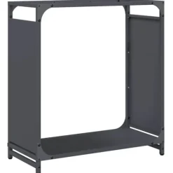 Tilbehør Til Brændeovne & Pejse^Brændestativ i koldvalset stål - Robust brændeholder | Størrelse: 60x28x65 cm | Farve: Antracitgrå
