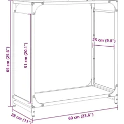 Tilbehør Til Brændeovne & Pejse^Brændestativ i koldvalset stål - Robust brændeholder | Størrelse: 60x28x65 cm | Farve: Antracitgrå