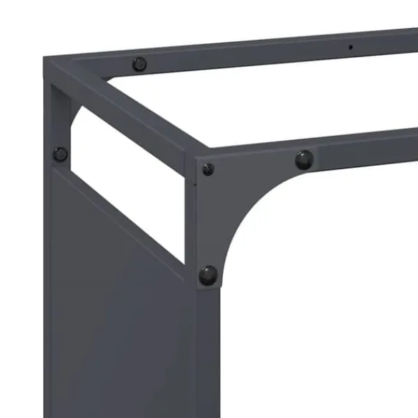 Tilbehør Til Brændeovne & Pejse^Brændestativ i koldvalset stål - Robust brændeholder | Størrelse: 60x28x65 cm | Farve: Antracitgrå