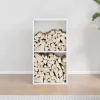 New Brændestativ i koldvalset stål - Robust brændeholder | Størrelse: 40x30x75 cm | Farve: Hvid Tilbehør Til Brændeovne & Pejse