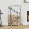 Hot Brændestativ i koldvalset stål - Stabile brændeholder | Farve: Antracitgrå | Størrelse: 60x25x100 cm Tilbehør Til Brændeovne & Pejse