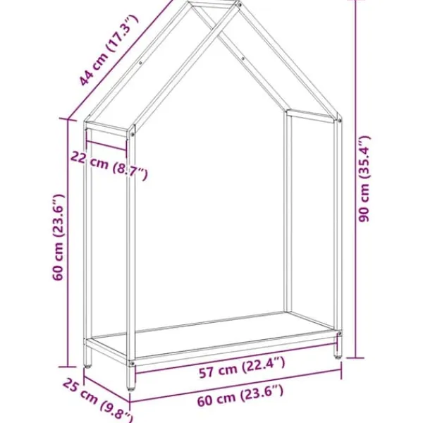 Tilbehør Til Brændeovne & Pejse^Brændestativ i koldvalset stål - Robust brændeholder | Størrelse: 60x25x90 cm | Farve: Sort