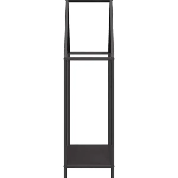 Tilbehør Til Brændeovne & Pejse^Brændestativ i koldvalset stål - Robust brændeholder | Størrelse: 60x25x90 cm | Farve: Sort