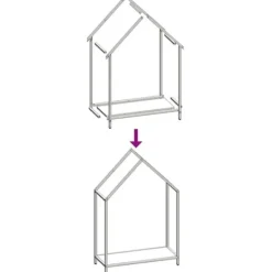 Tilbehør Til Brændeovne & Pejse^Brændestativ i koldvalset stål - Robust brændeholder | Størrelse: 60x25x90 cm | Farve: Sort