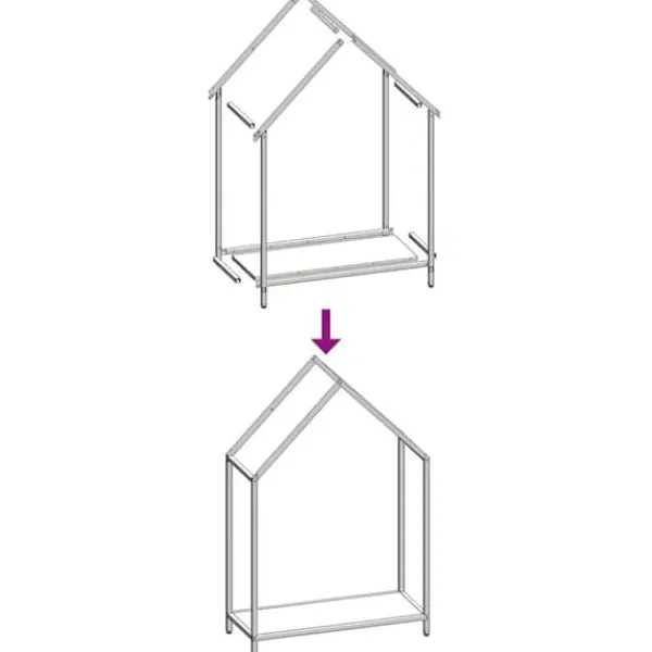 Tilbehør Til Brændeovne & Pejse^Brændestativ i koldvalset stål - Robust brændeholder | Størrelse: 60x25x90 cm | Farve: Sort