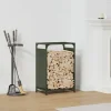 Tilbehør Til Brændeovne & Pejse^Brændestativ i koldvalset stål - Robust brændeholder | Størrelse: 44x28x65 cm | Farve: Olivengrøn