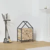 Tilbehør Til Brændeovne & Pejse^Brændestativ i koldvalset stål - Robust brændeholder | Farve: Antracitgrå | Størrelse: 40x25x60 cm