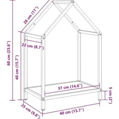 Tilbehør Til Brændeovne & Pejse^Brændestativ i koldvalset stål - Robust brændeholder | Farve: Antracitgrå | Størrelse: 40x25x60 cm