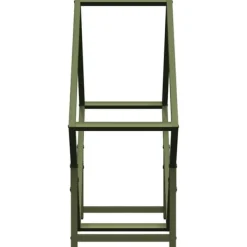 Tilbehør Til Brændeovne & Pejse^Brændestativ i koldvalset stål - Robust og stilfuld | Størrelse: 60x25x60 cm | Farve: Olivengrøn