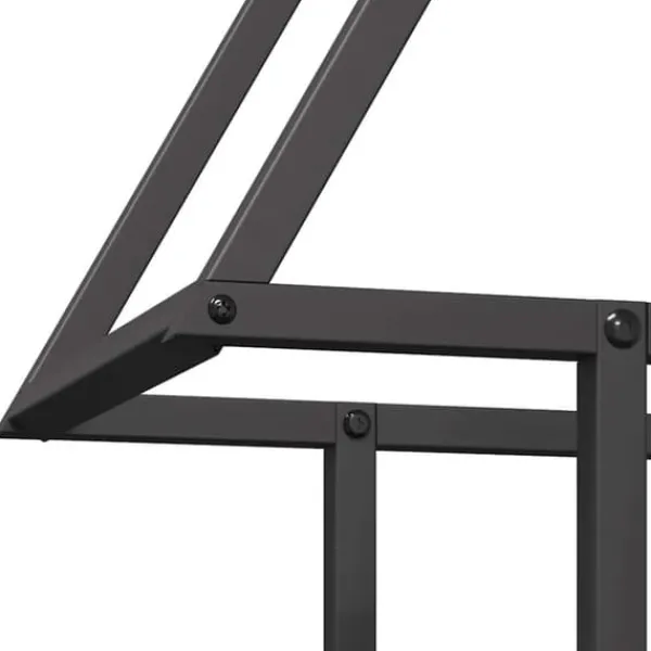 Tilbehør Til Brændeovne & Pejse^Brændestativ i koldvalset stål - Robust brændeholder | Størrelse: 50x25x60 cm | Farve: Sort