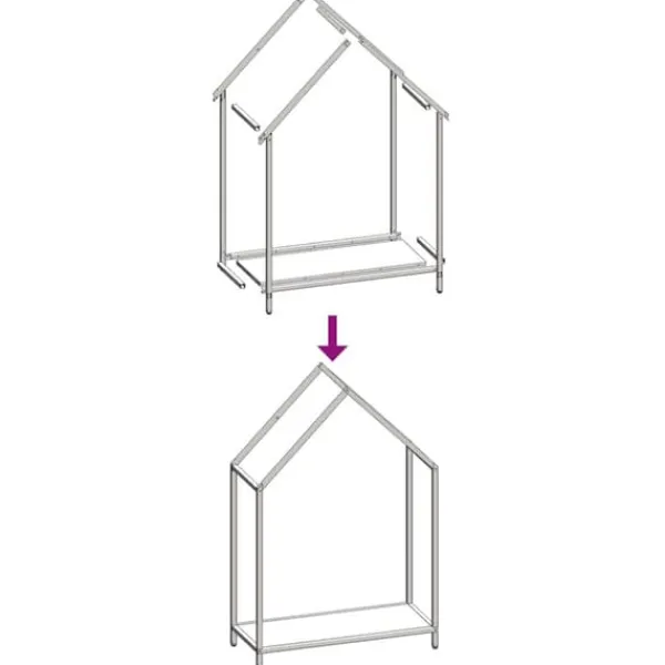 Tilbehør Til Brændeovne & Pejse^Brændestativ i koldvalset stål - Robust brændeholder | Størrelse: 60x25x90 cm | Farve: Hvid
