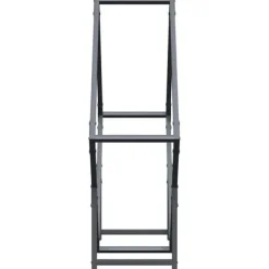 Hot Brændestativ i koldvalset stål - Robust brændeholder | Størrelse: 80x25x80 cm | Farve: Antracitgrå Tilbehør Til Brændeovne & Pejse