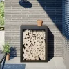 Sale Brændestativ i stål - Pæn opbevaring af brænde | Størrelse: 60x40x80 cm | Farve: Sort Tilbehør Til Brændeovne & Pejse