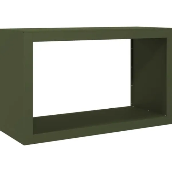 Tilbehør Til Brændeovne & Pejse^Brændestativ i stål - Slidstærk opbevaring til brænde | Størrelse: 100x40x60 cm | Farve: Grøn