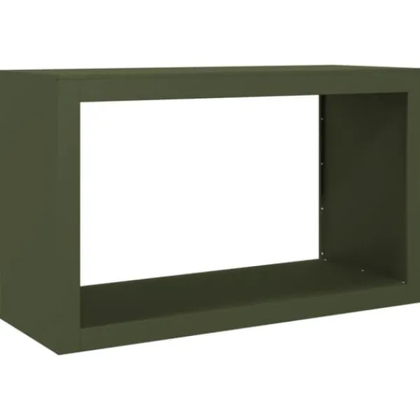 Tilbehør Til Brændeovne & Pejse^Brændestativ i stål - Slidstærk opbevaring til brænde | Størrelse: 100x40x60 cm | Farve: Grøn