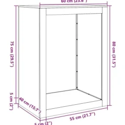 New Brændestativ i stål - Slidstærkt og vejrbestandigt | Størrelse: 60x40x80 cm | Farve: Hvid Tilbehør Til Brændeovne & Pejse