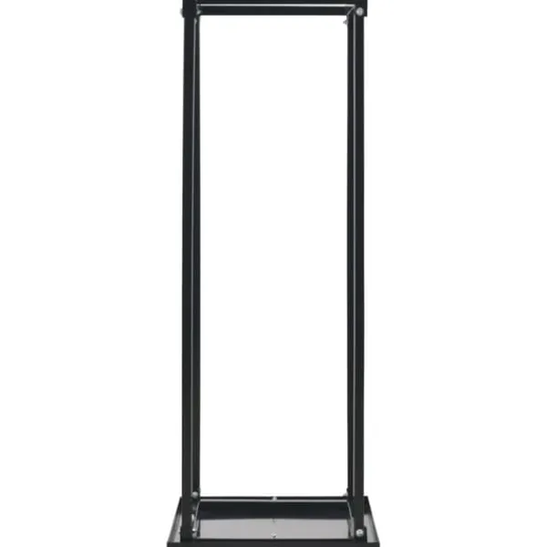 Tilbehør Til Brændeovne & Pejse^Brændestativ med bund - Rektangulær brændeholder i sort stål | Størrelse: 37x37x113 cm