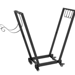 Clearance Brændestativ med hjul 79×30×81 cm, metal, inkl. optændings- & værktøjskroge Tilbehør Til Brændeovne & Pejse
