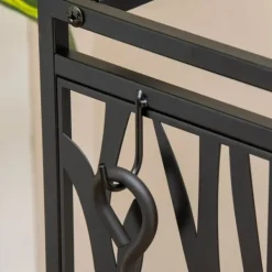 Tilbehør Til Brændeovne & Pejse^Brændestativ med pejsesæt 46×30×70 cm, stål sort – hyggelig pejs