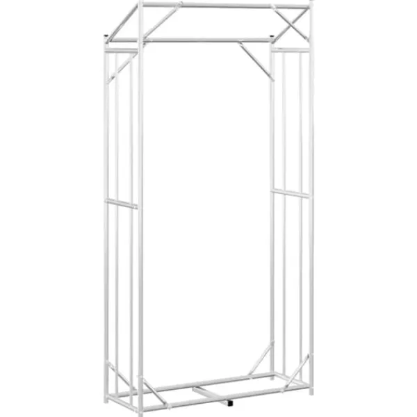 Tilbehør Til Brændeovne & Pejse^Brændestativ med regnslag - Galvaniseret stål | Størrelse: 100x40x200 cm
