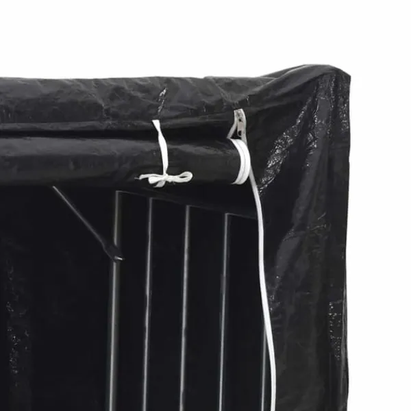 Tilbehør Til Brændeovne & Pejse^Brændestativ med regnslag - Galvaniseret stål | Størrelse: 100x40x200 cm