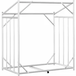 Clearance Brændestativ med regnslag i galvaniseret stål | Størrelse: 101x61x110,5 cm Tilbehør Til Brændeovne & Pejse