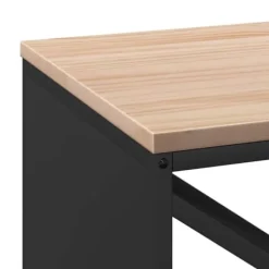 Discount Brændestativ med trætop - Robust brændereol | Størrelse: 100,5x35,5x40 cm | Farve: Sort Tilbehør Til Brændeovne & Pejse