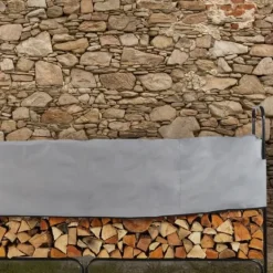 Brændestativ, Metal, 122x245x40 cm, Sort Tilbehør Til Brændeovne & Pejse
