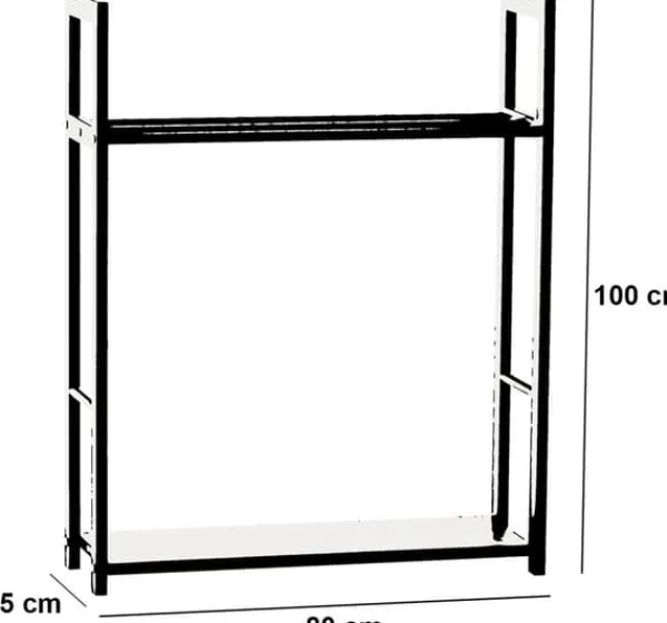 Outlet Brændestativ Sne 100x80x25 25 x 80 x 100 cm 1 Tilbehør Til Brændeovne & Pejse