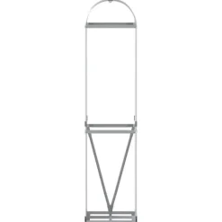 Best Brændestativ til brændeopbevaring - Galvaniseret stål | Størrelse: 40x45x170 cm | Farve: Sølv Tilbehør Til Brændeovne & Pejse