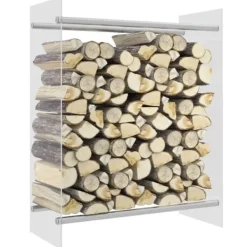 Outlet Brændestativ 80x35x100 cm hærdet glas transparent - Brændeholder - Brændeholdere - Home & Living Tilbehør Til Brændeovne & Pejse