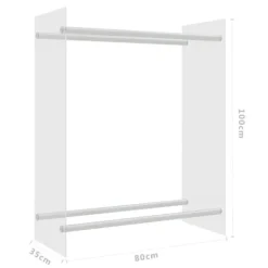 Outlet Brændestativ 80x35x100 cm hærdet glas transparent - Brændeholder - Brændeholdere - Home & Living Tilbehør Til Brændeovne & Pejse