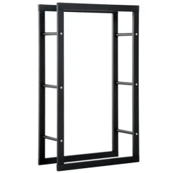 Tilbehør Til Brændeovne & Pejse^Brændestativ, 60x25x100 cm, Sort, Metal