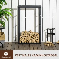 Tilbehør Til Brændeovne & Pejse^Brændestativ, 60x25x100 cm, Sort, Metal