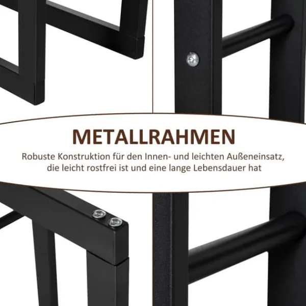 Tilbehør Til Brændeovne & Pejse^Brændestativ, 60x25x100 cm, Sort, Metal