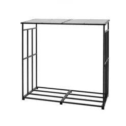 Brændestativ, 143x7x143 cm, Sort, Metalopbevaring Tilbehør Til Brændeovne & Pejse