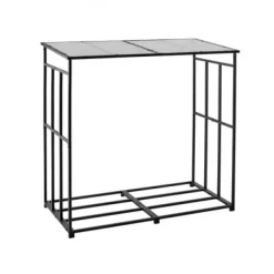 Brændestativ, 143x7x143 cm, Sort, Metalopbevaring Tilbehør Til Brændeovne & Pejse