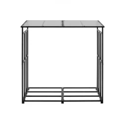 Brændestativ, 143x7x143 cm, Sort, Metalopbevaring Tilbehør Til Brændeovne & Pejse