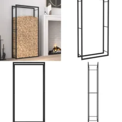 Tilbehør Til Brændeovne & Pejse^Brændestativ 80x28x154 cm stål matsort - Brændestativ - Brændestativer - Home & Living