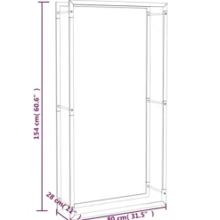 Tilbehør Til Brændeovne & Pejse^Brændestativ 80x28x154 cm stål matsort - Brændestativ - Brændestativer - Home & Living
