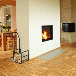Discount Brændevogn, 112x43,5x59,5 cm, Sort Tilbehør Til Brændeovne & Pejse