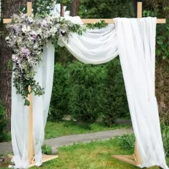 Sale Bryllupsbue i træ - Baggrundsstativ espalier/pergola - 3 x 3 m - Str. L - Naturtræ - Lysegul Buer, Spalier, Lysthuse Uden Tag