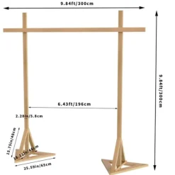 Sale Bryllupsbue i træ - Baggrundsstativ espalier/pergola - 3 x 3 m - Str. L - Naturtræ - Lysegul Buer, Spalier, Lysthuse Uden Tag