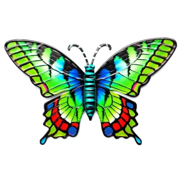 Online Butterfly Vægskilt Have Ornament 18,5x0,3x12cm - Grøn Havedekorationer