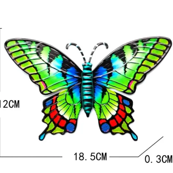 Online Butterfly Vægskilt Have Ornament 18,5x0,3x12cm - Grøn Havedekorationer